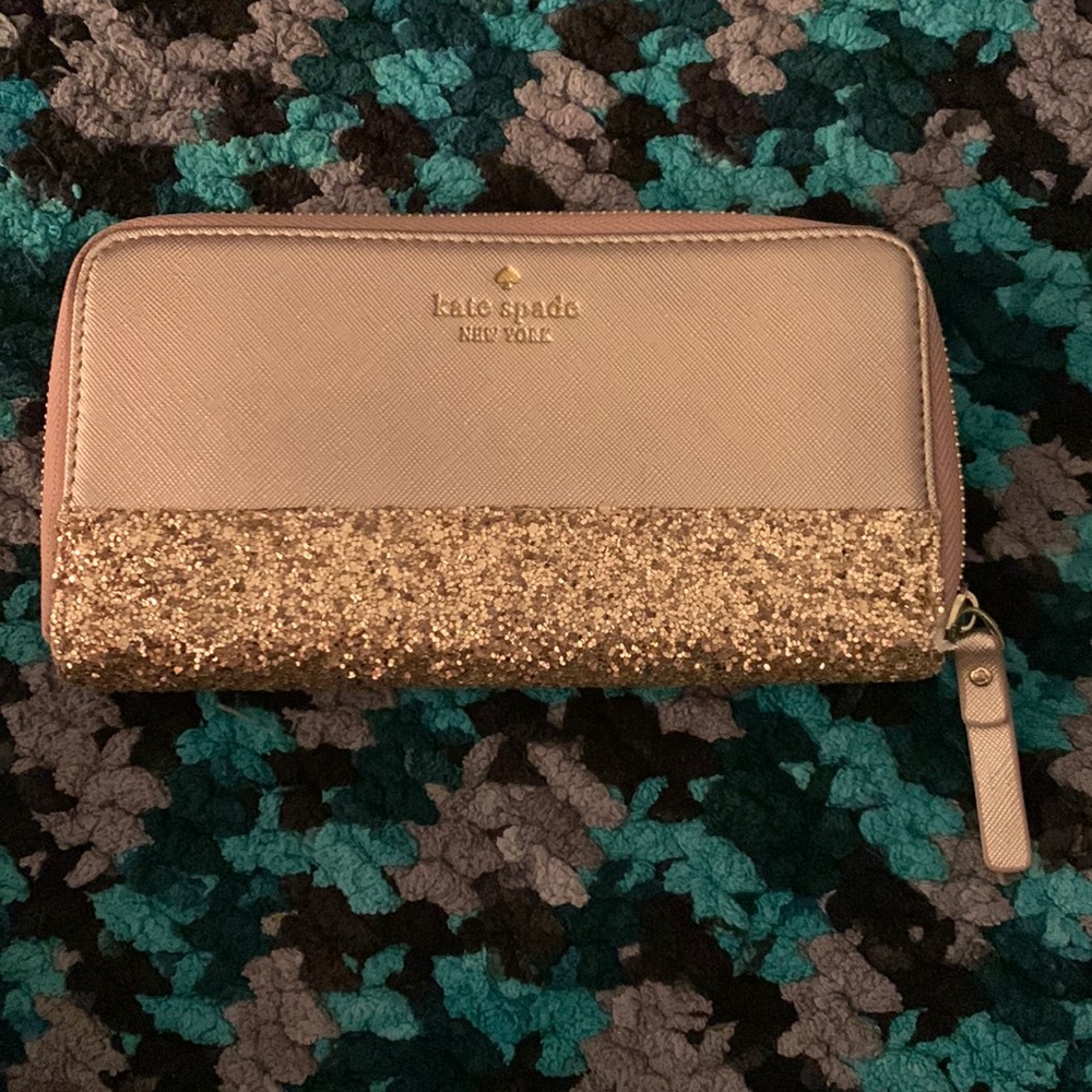 Rose gold glitter wallet